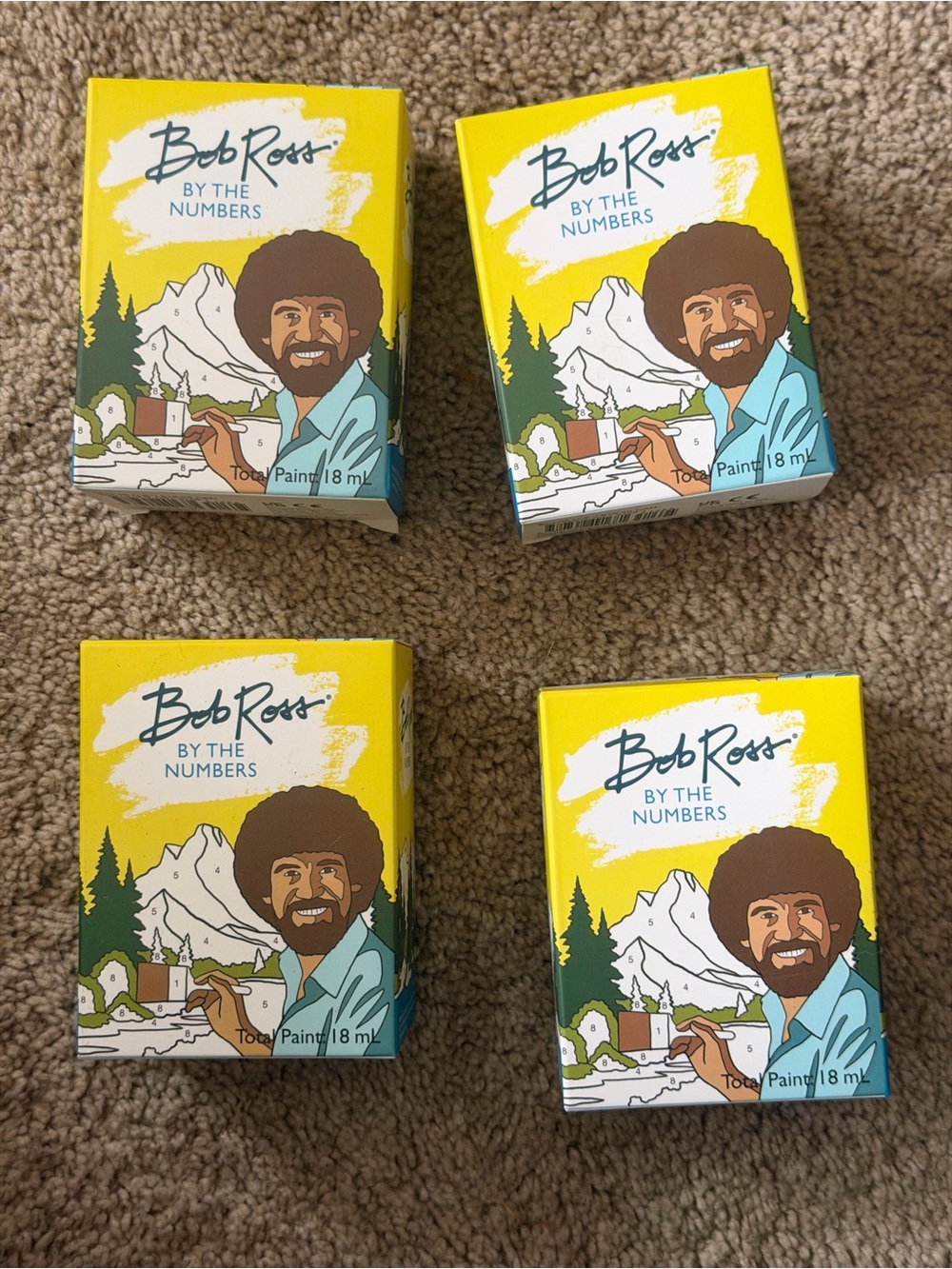 Bob Ross By The Numbers Paint Set - Yellow Box (4 pcs)